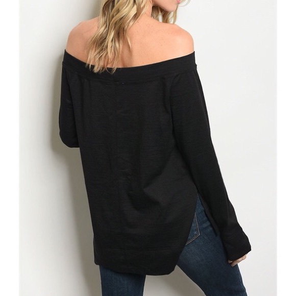 New black Off shoulder sweater top - Picture 2 of 2